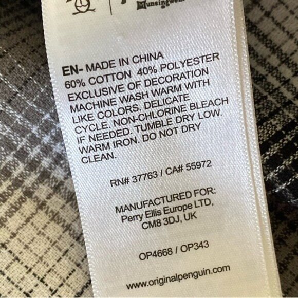 Original Penguin Men's Long-Sleeved Button-Down Shirt Size M - Picture 9 of 9